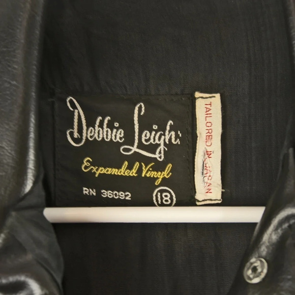 Vintage 50s 60s Japan Mod Black Nylon Faux Leather Jacket - Picture 6 of 7